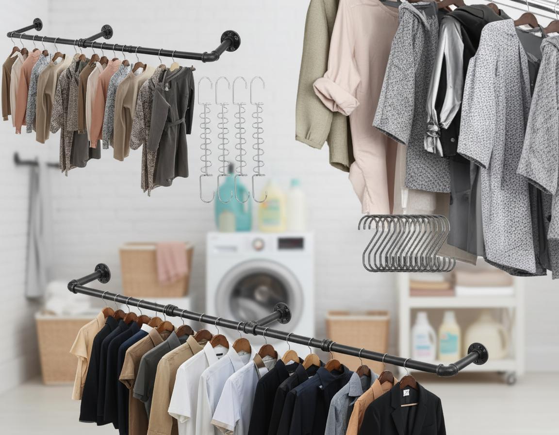 Best Space-Saving Hanging Rod - Sturdy, Wall-Mounted, Durable Design