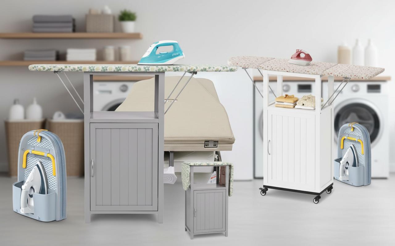 Best Space-saving Ironing Board Cabinet - Compact, Foldable Design, Maximizes Laundry Room Space
