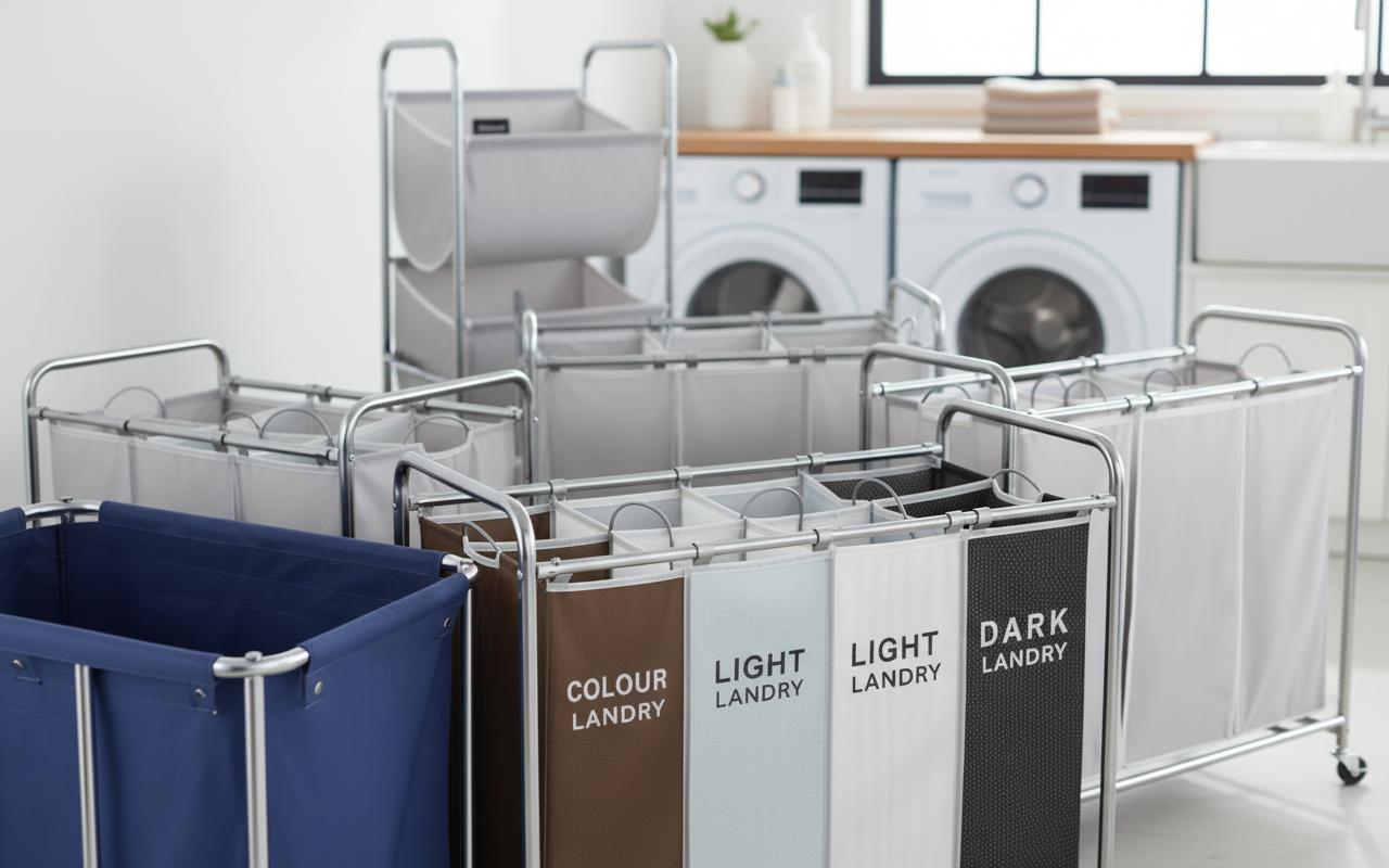 Best Space-Saving Rolling Laundry Sorter - Heavy-Duty Transport, Large 400L Capacity, Smooth Rolling Wheels