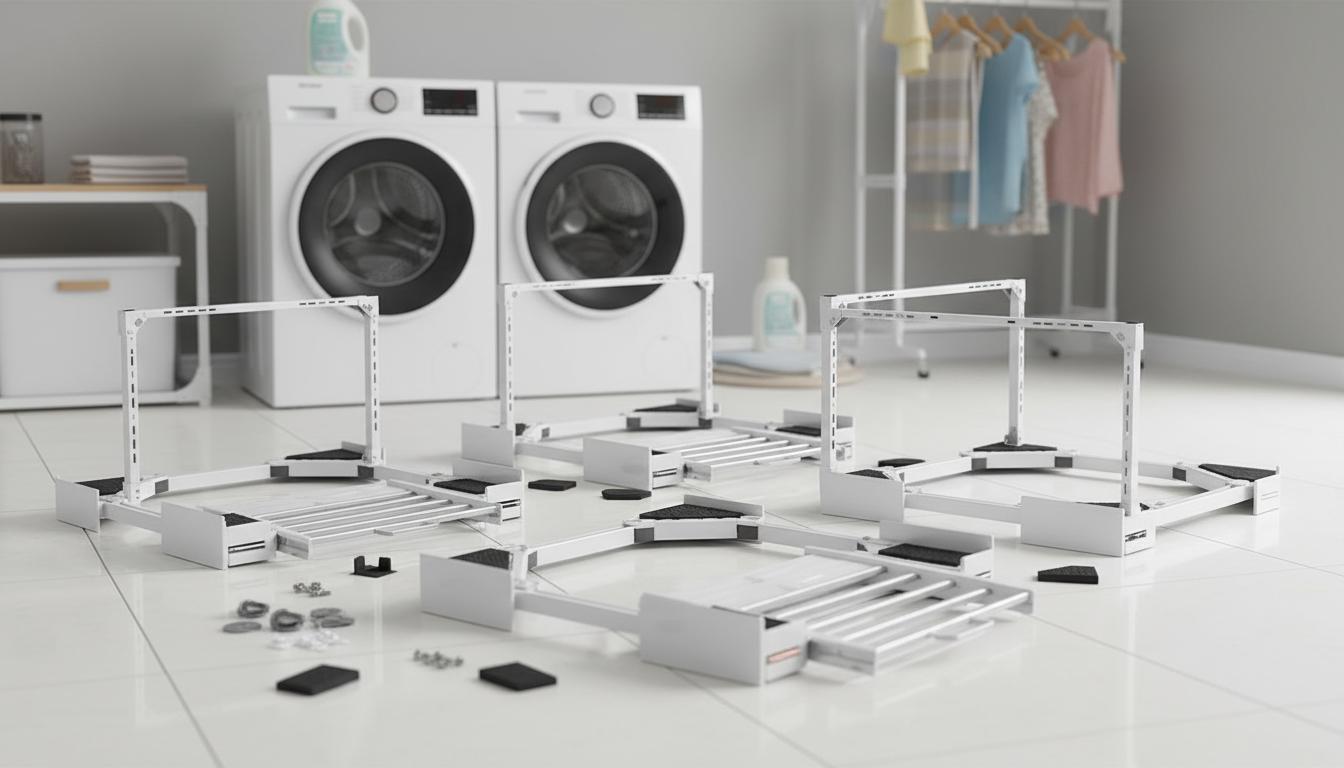 Best Stacking Washer Dryer Riser Shelf - Sturdy Build, Adjustable Height, Fits Appliances Under 12.6 Inches