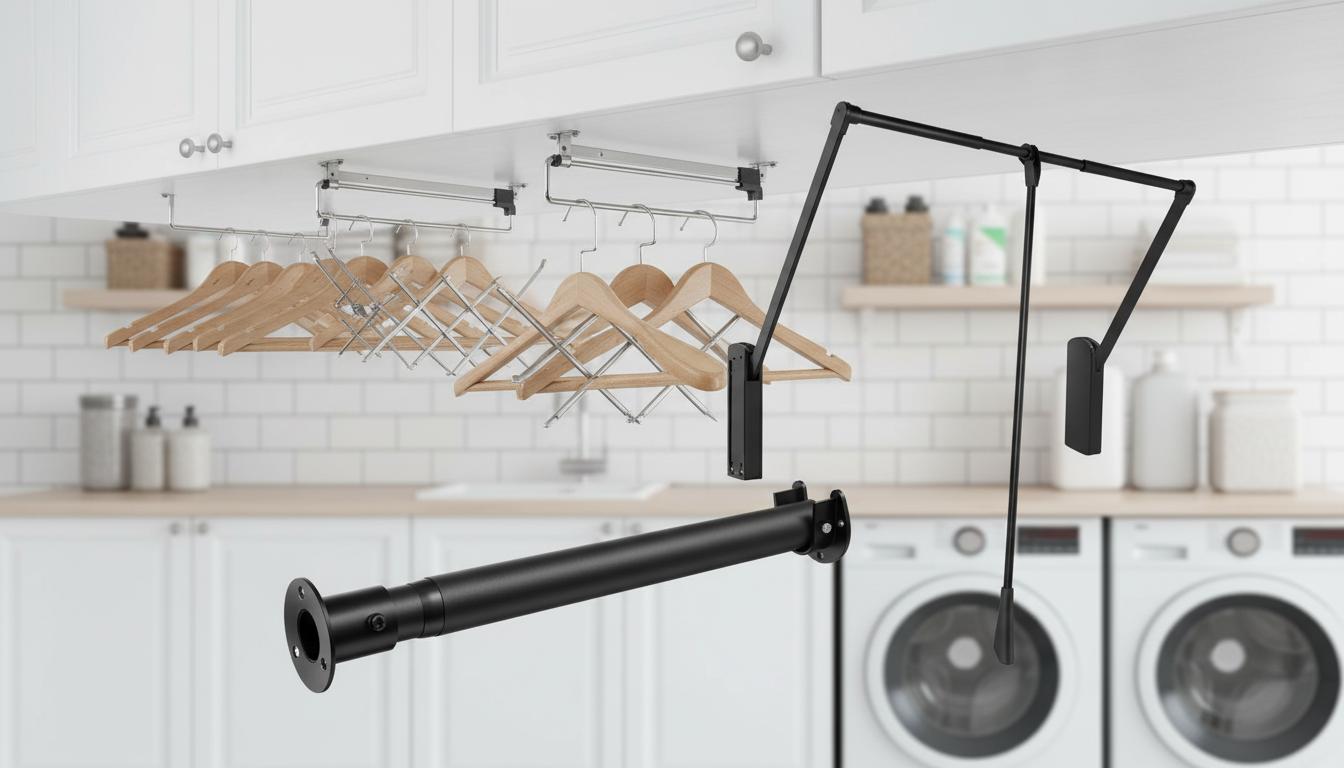 Best Under-cabinet Hanging Rod - Adjustable Design, Heavy-Duty Metal Construction, Space-Maximizing Solution
