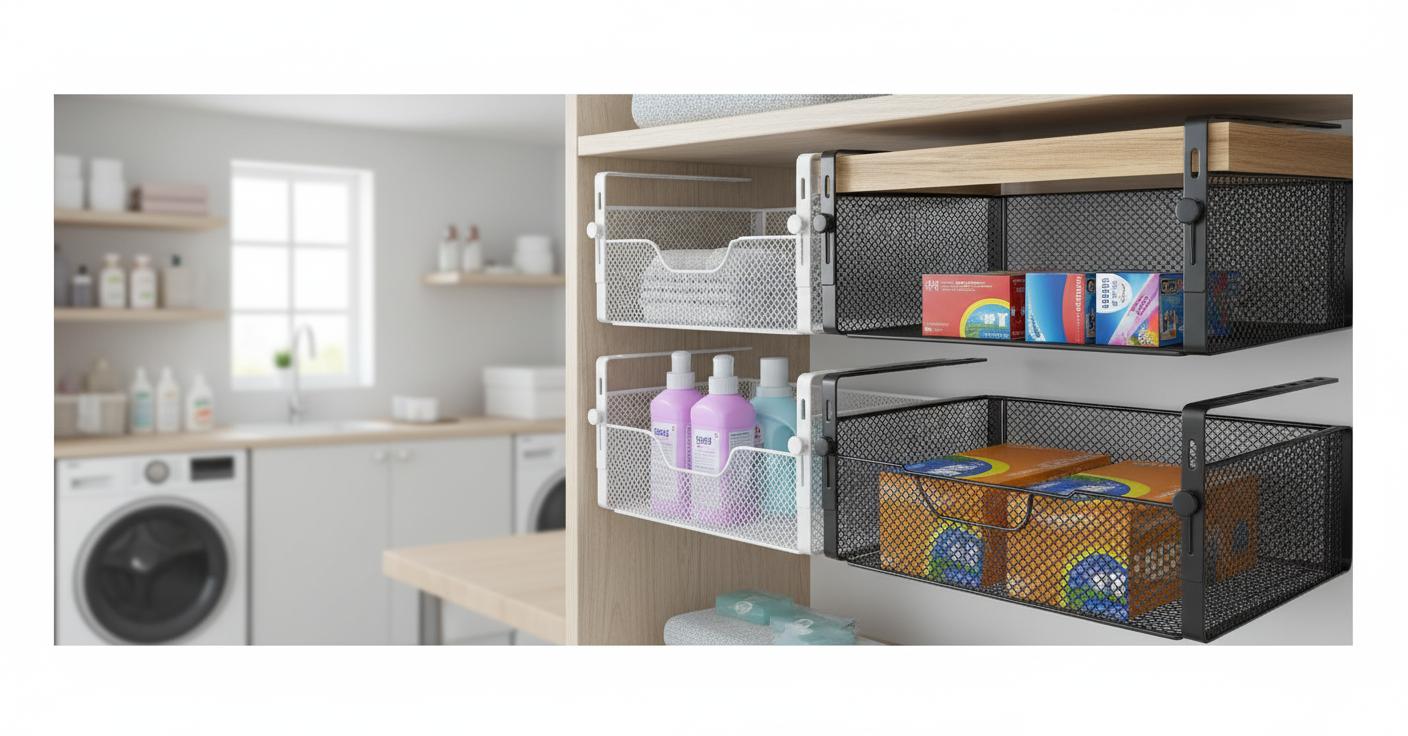 Best Under-Shelf Storage Basket - Maximizing Under-Sink Space, Easy Sliding Design, Durable and Versatile