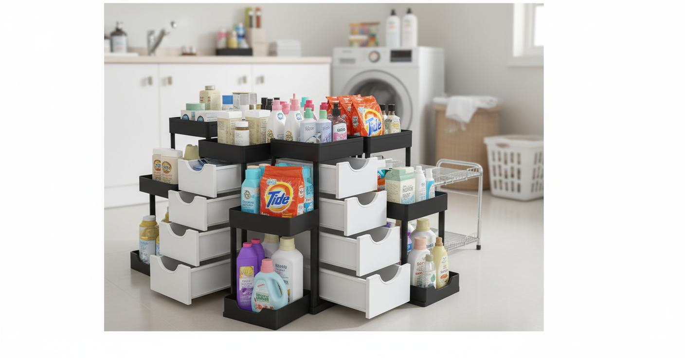 Best Under-Sink Utility Cabinet - Maximizing Storage, Multi-Tier Sliding Baskets, and Handy Hooks