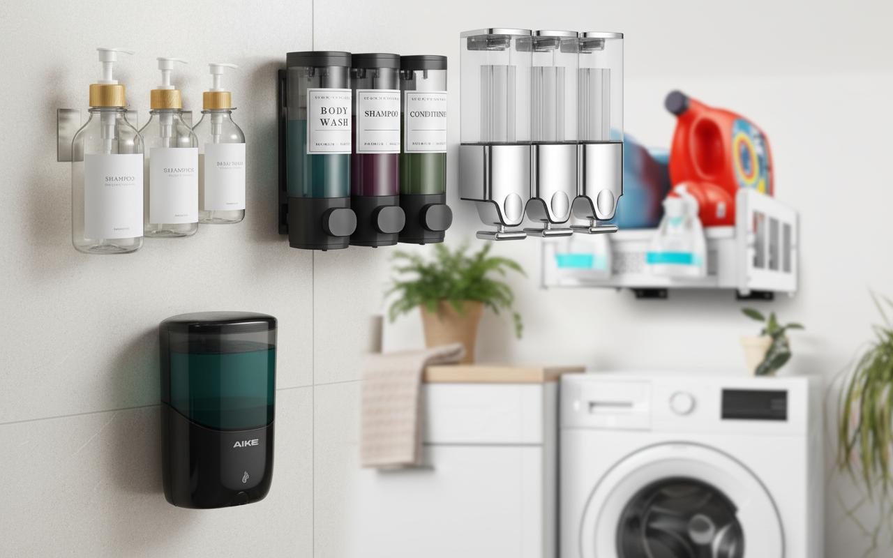Best Wall-Mounted Detergent Dispenser - Stylish, No-Drill Installation, Space-Saving Organizer