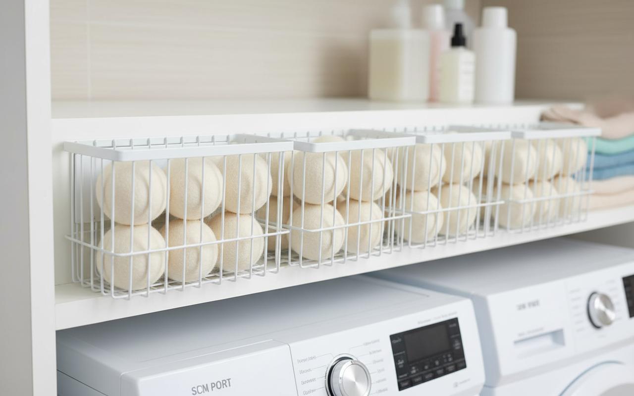 Best Wool Dryer Ball Holder - Magnetic Convenience, Space-Saving Design, Easy Access Organizer