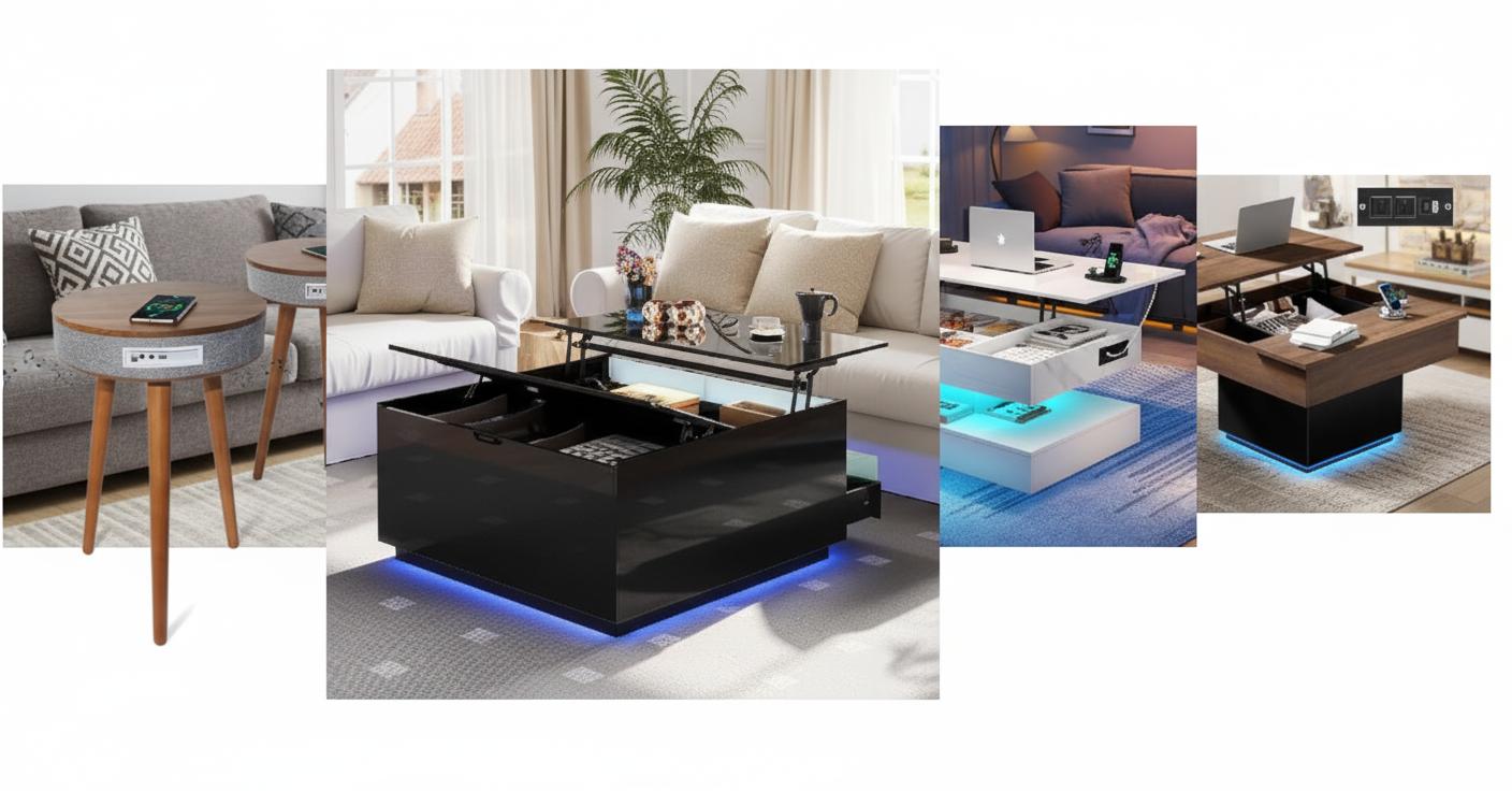 Best Bluetooth-Enabled Coffee Table - Smart Connectivity, Multi-Functional Design, Tech-Savvy Appeal