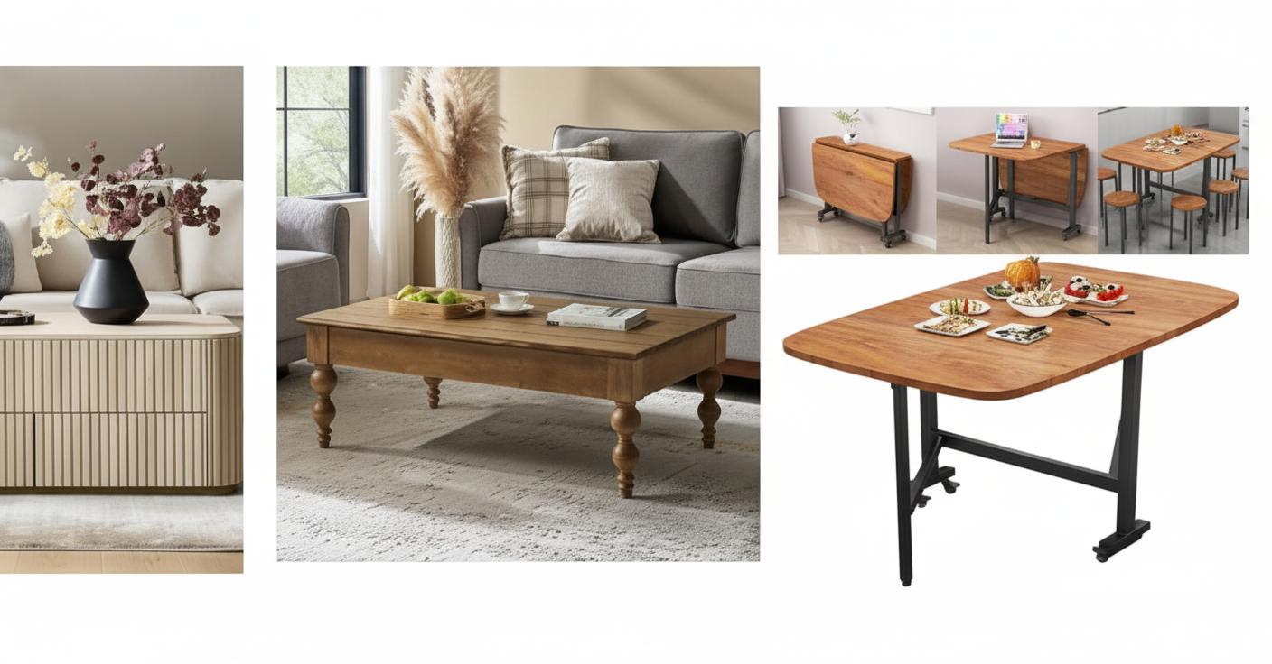 Best Convertible Coffee-to-Dining Table - Maximizing Living Room Storage, Rustic Farmhouse Style, and Space-Saving Design