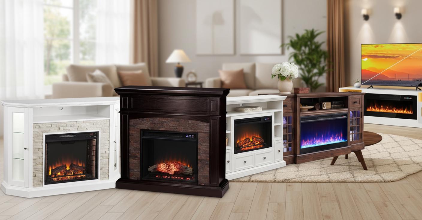 Best Convertible Media Console Fireplace - Stylish Corner Design, Electric Heating, and Ample Storage