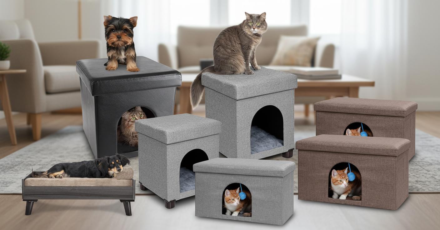 Best Convertible Ottoman Pet Bed - Stylish Design, Space-Saving, Comfortable Comfort