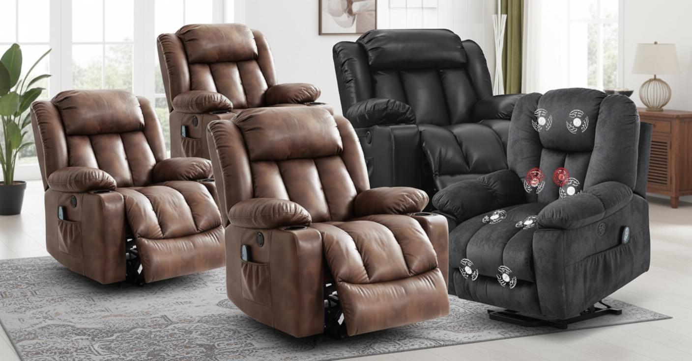 Best Ergonomic Loungers with USB Charging - Comfortable for Seniors, Massage Function, Heated Features