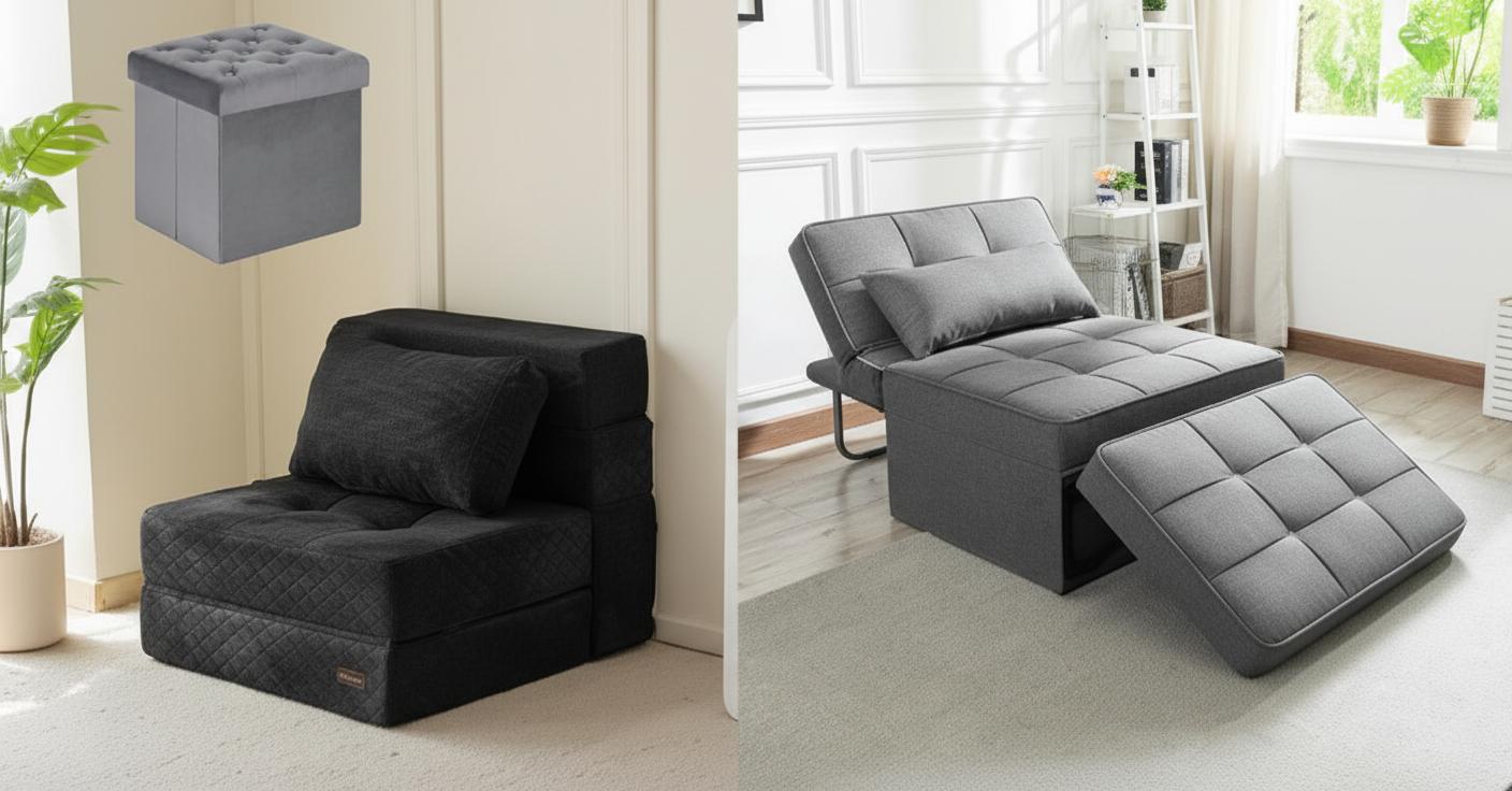 Best Foldable Space-Saving Ottoman Bed - Maximizing Storage, Stylish Seating, and Versatile Comfort