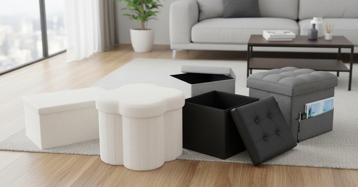 Best Hidden Storage Ottoman - Stylish Storage, Cozy Seating and Space-Saving Design