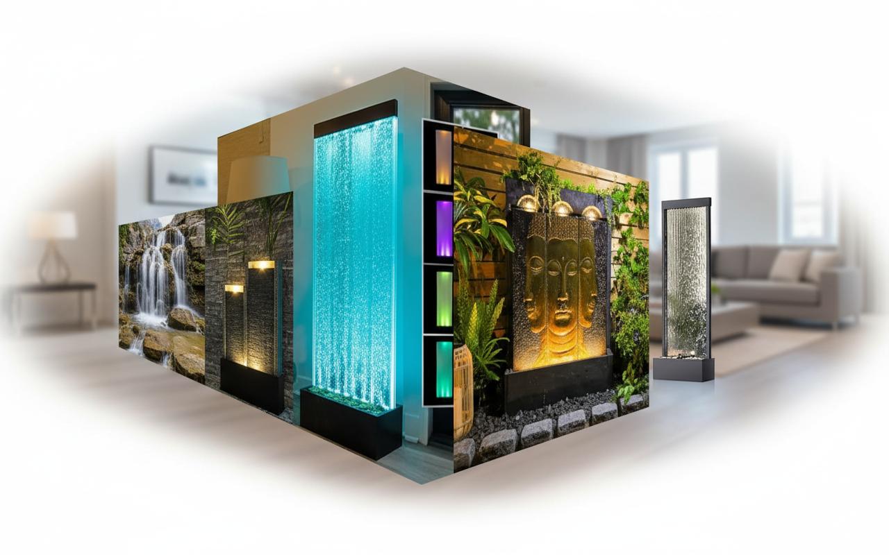 Best Indoor Water Feature Wall Panels - Vibrant Jungle Scenery, Soothing Waterfall Effects, Spacious Living Enhancement
