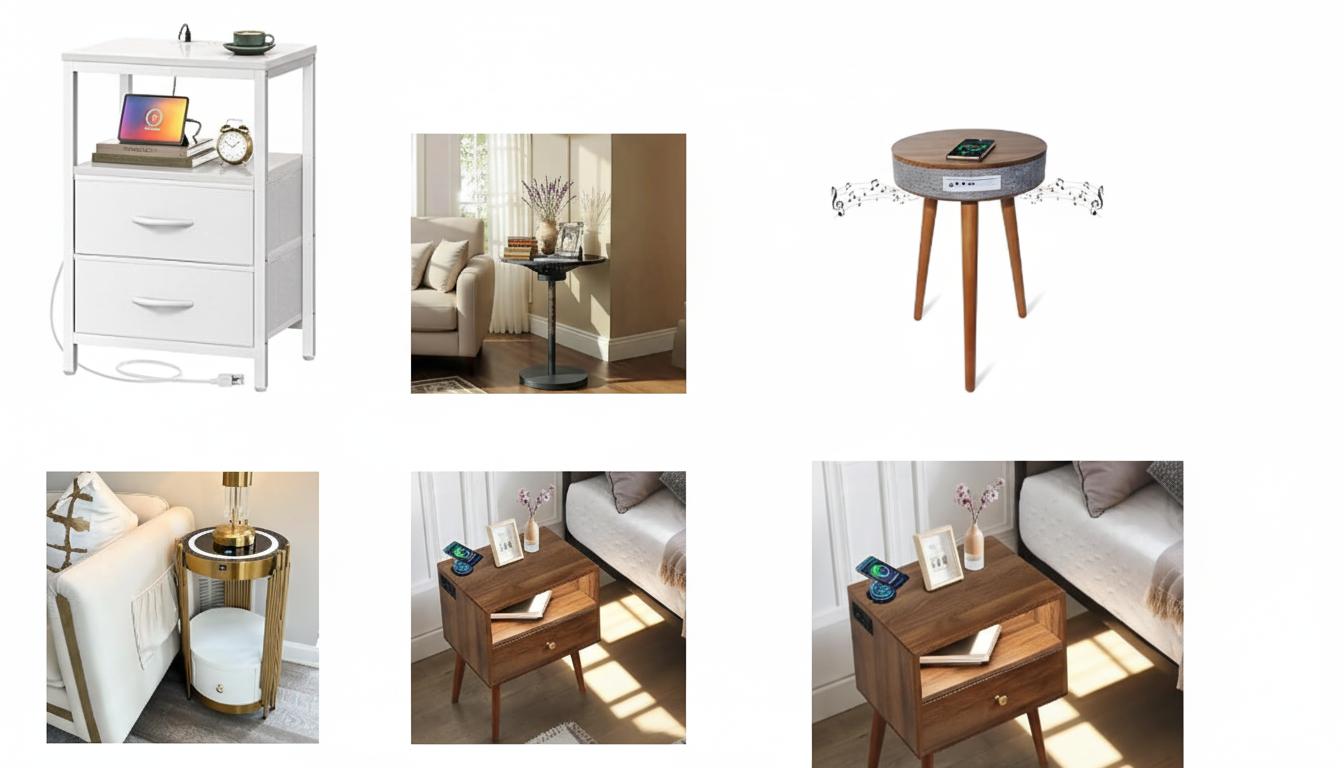 Best Integrated Wireless Charging Side Table - Convenient Charging, Stylish Storage, and Space-Saving Design