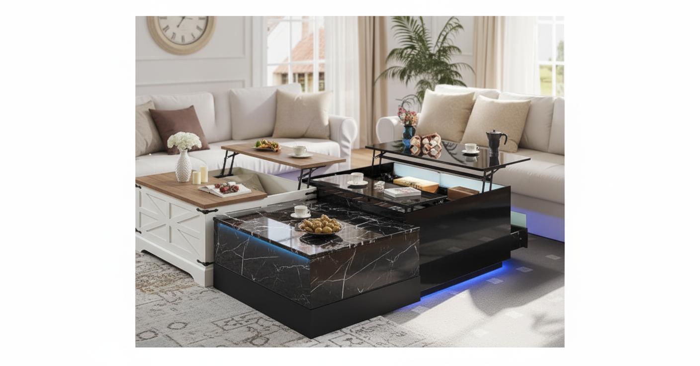 Best Modular Smart Coffee Table - Maximizing Living Room Storage, Rustic Style, and Functional Design