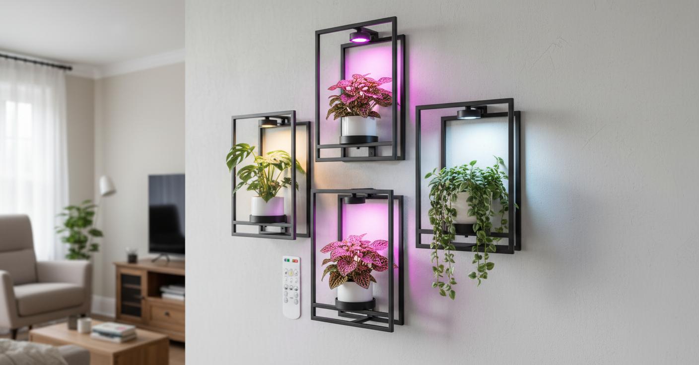 Best Modular Wall-Mounted Plant Frames - Stylish Design, Built-In Grow Lights, Space-Saving Solution