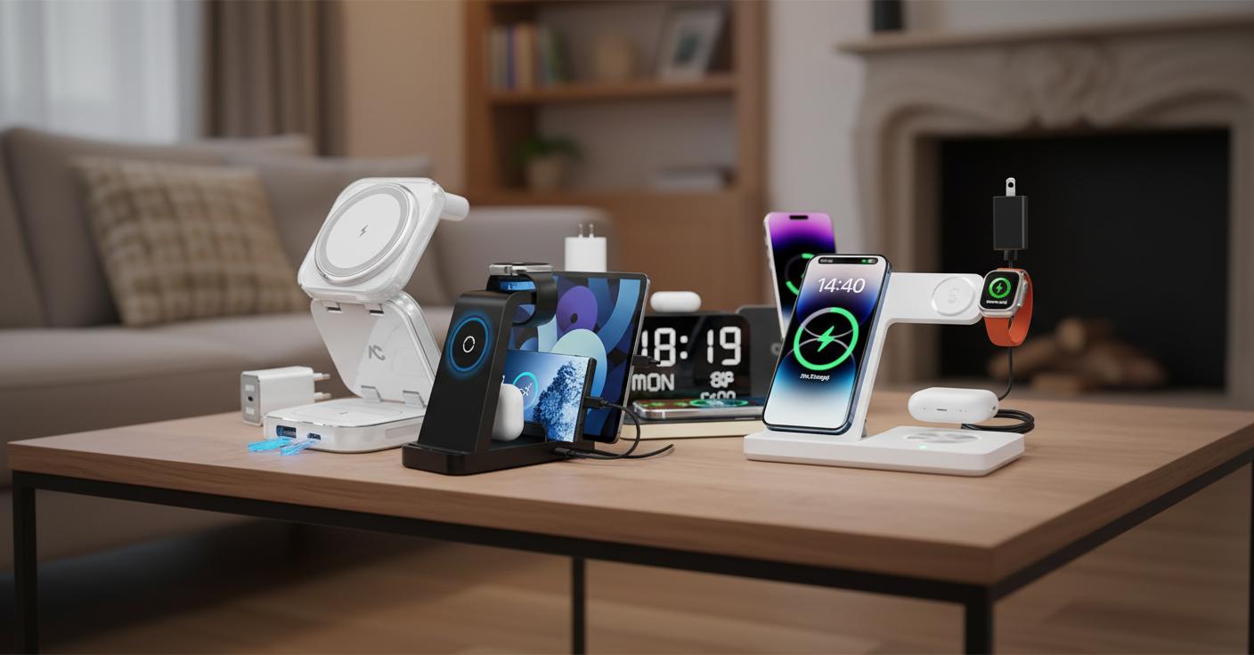 Best Multi-Device Wireless Charging Station Table - Fast Charging, Versatile Compatibility, Portable Design