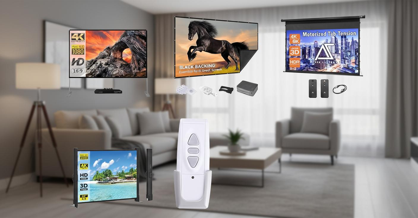 Best Remote-Controlled Retractable Projector Screens - Easy Setup, Portable Design, Superior Outdoor Viewing