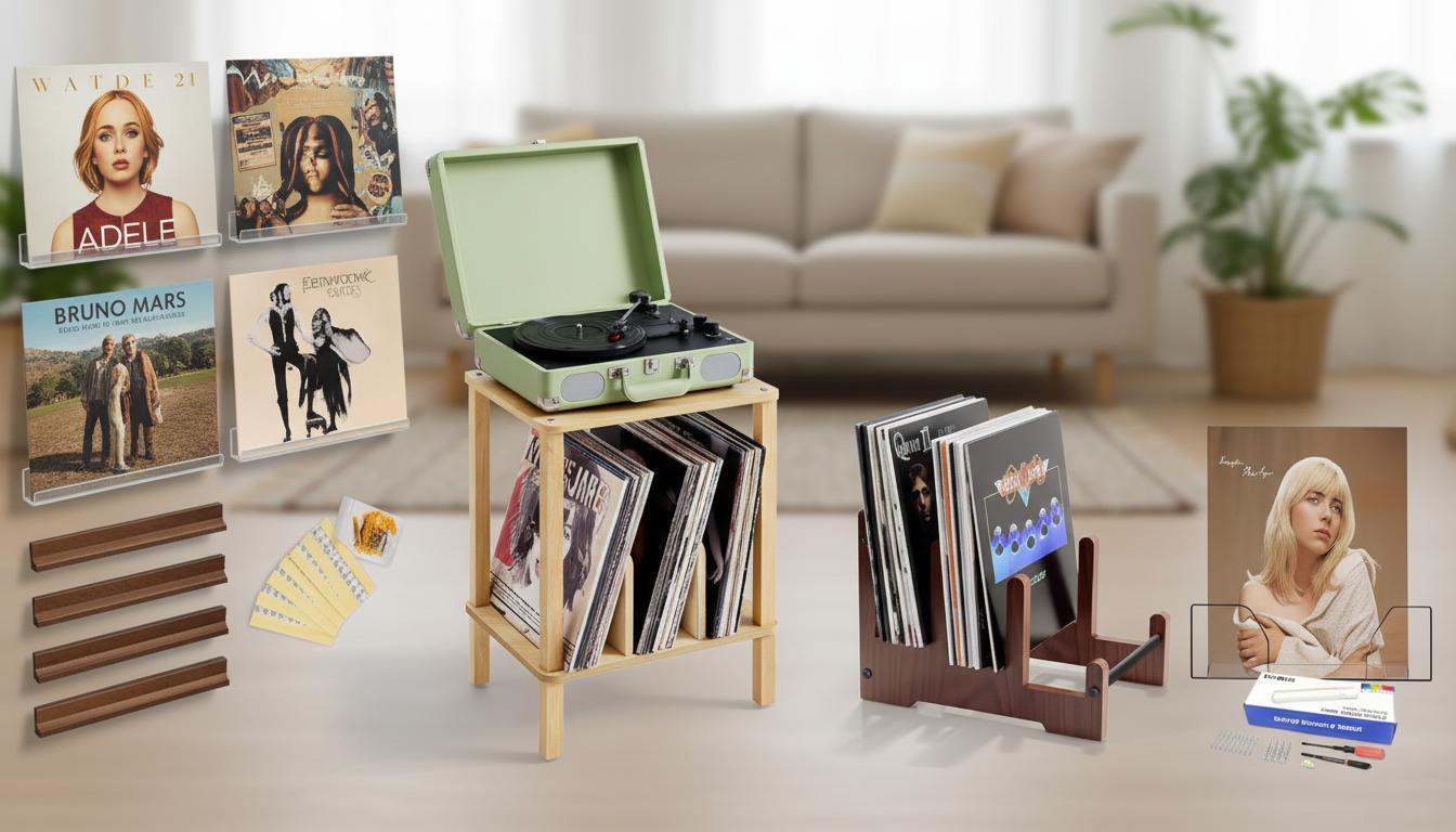Best Retro-Style Vinyl Record Shelf - Sleek Acrylic Design, Stylish Display, and Efficient Organization