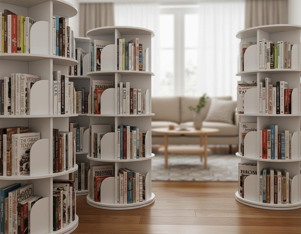 Best Rotating Bookshelf Divider - Maximizes Corner Space, Vertical Design, Space-Saving Storage
