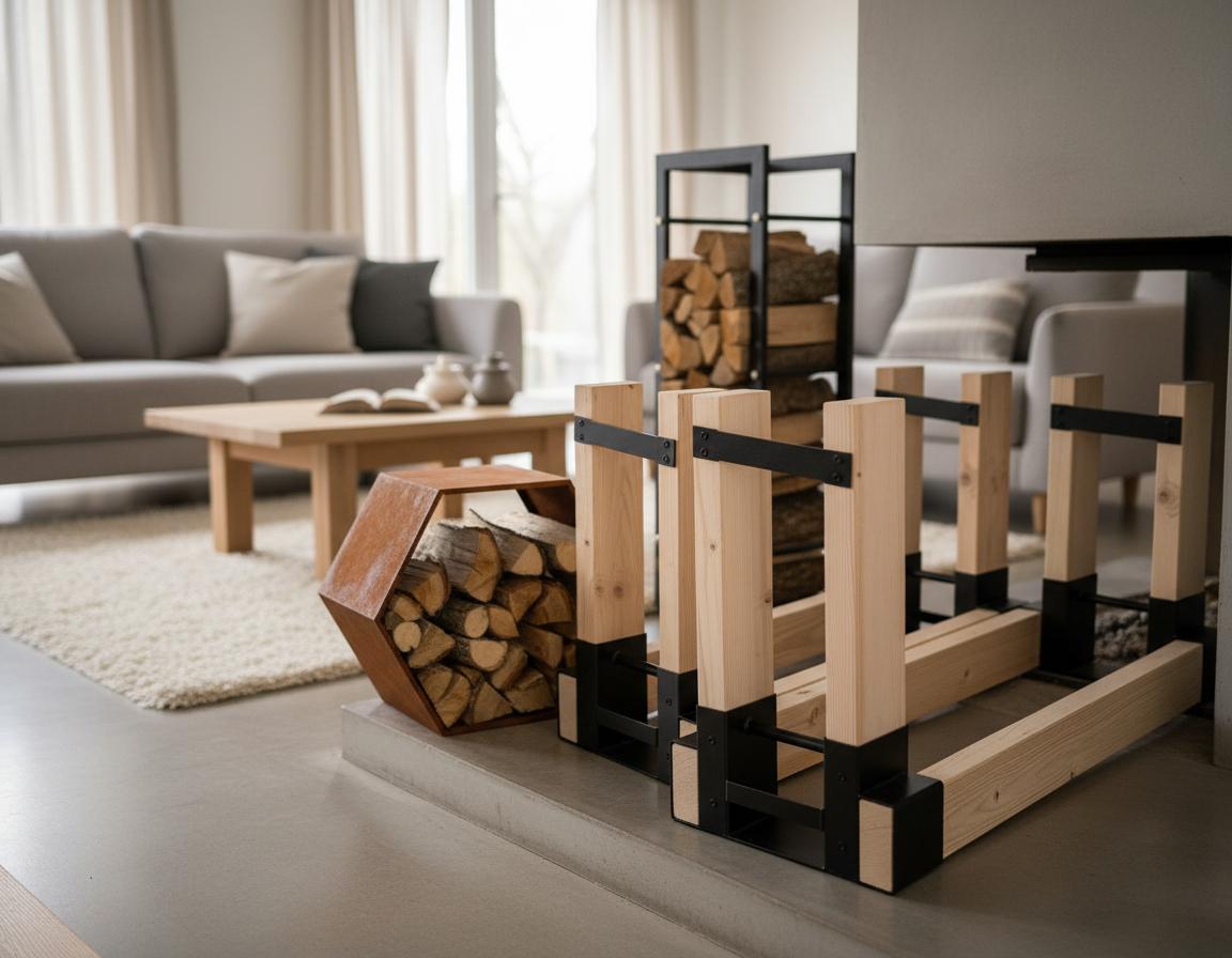 Best Sculptural Firewood Rack - Efficient Organization, Durable Build, Stylish Honeycomb Design