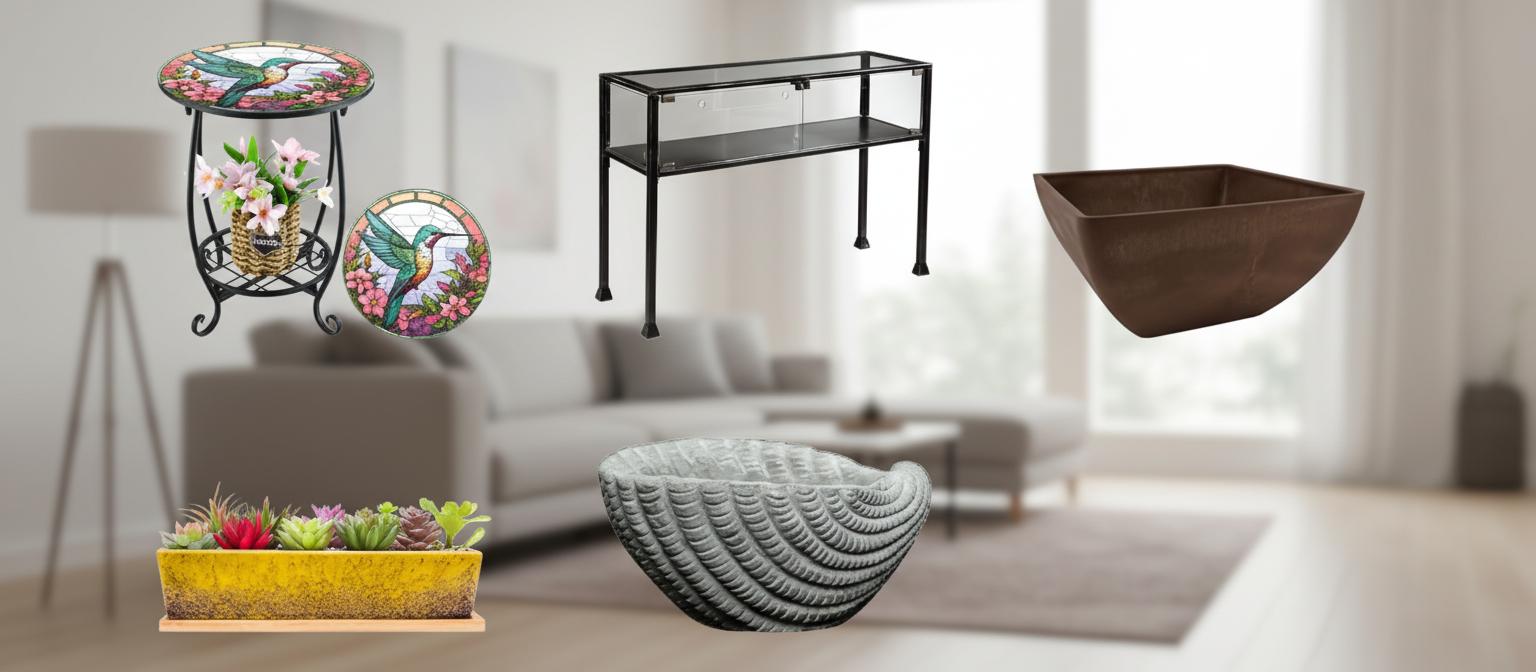 Best Smart Planter Coffee Table - Stylish Outdoor Decor, Durable Mosaic Design, Functional Elegance