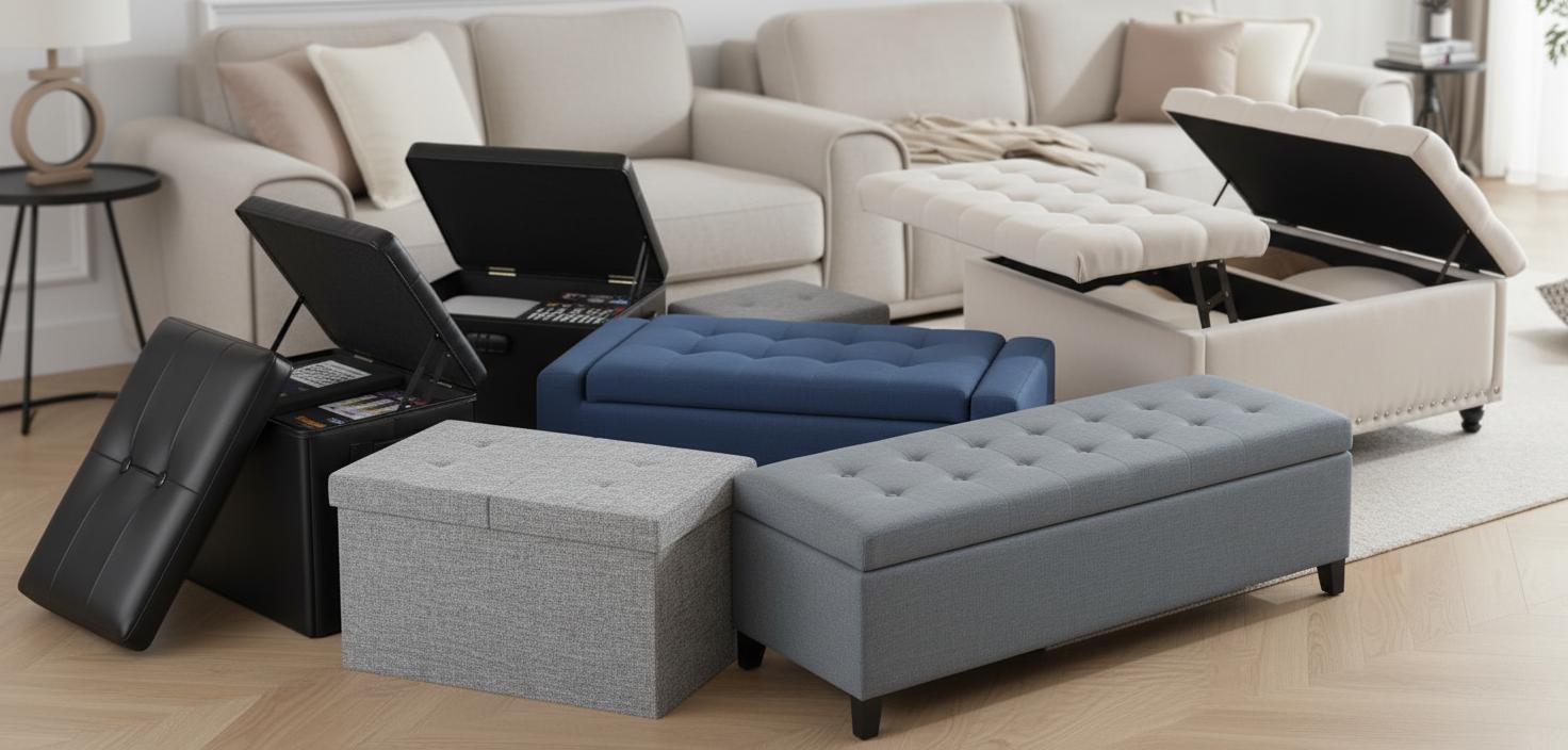 Best Space-Saving Lift-Top Storage Ottoman - Maximizes Space, Provides Easy-Access Storage, Stylish Seating Solution