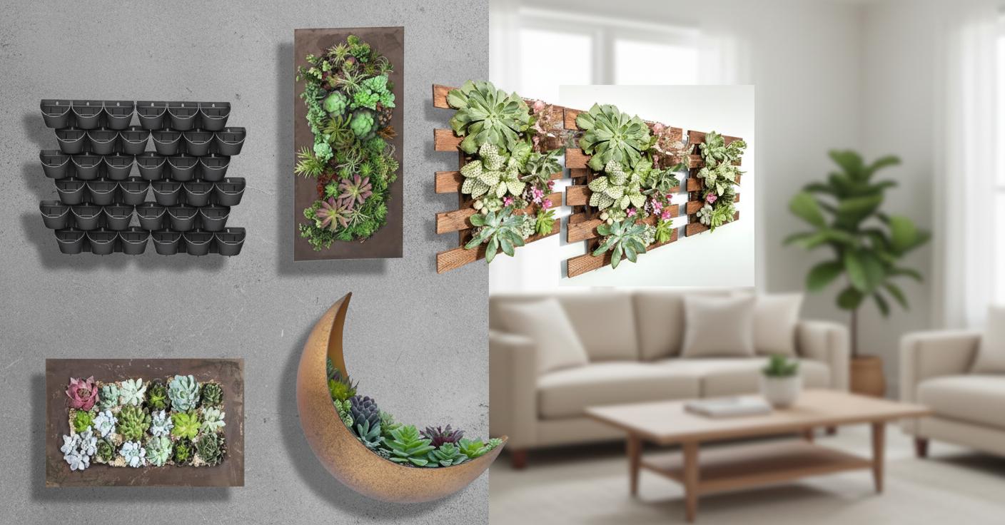 Best Vertical Succulent Wall Planter - Space-Saving Design, Versatile for Strawberries, Flowers, and Herbs