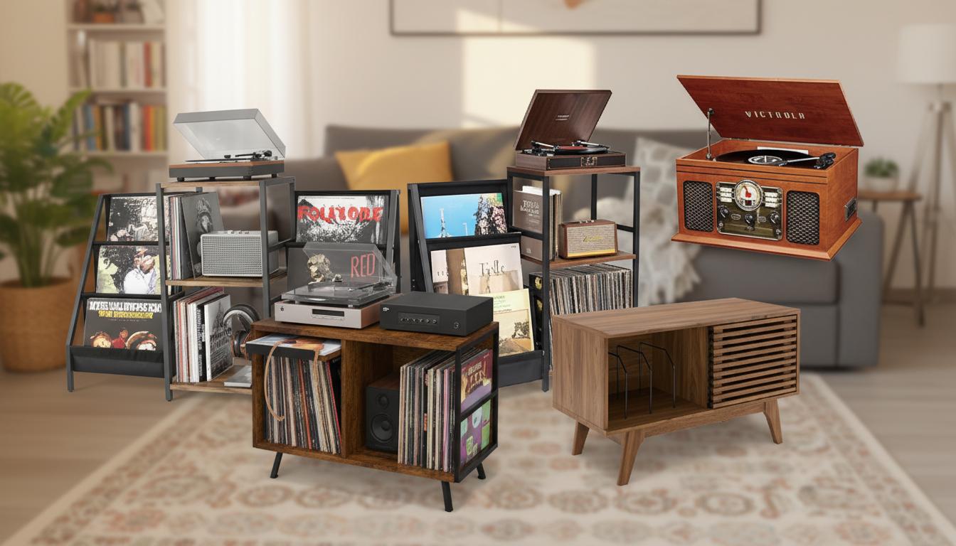 Best Vintage-Style Record Player Cabinet - Elegant Design, Spacious Storage, and Durable Craftsmanship