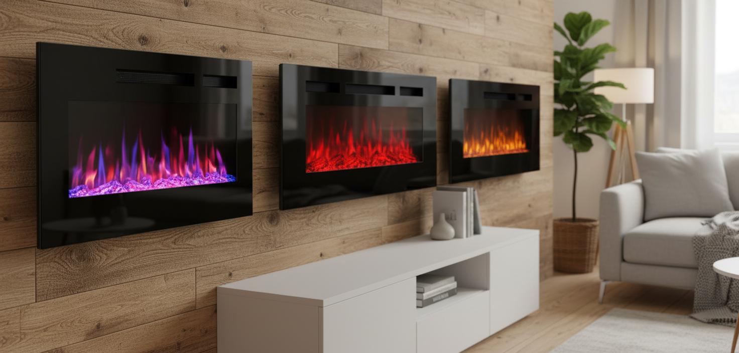 Best Wall-Mounted Electric Fireplace - Sleek Design, Space-Saving, Customizable Heat and Flame Settings