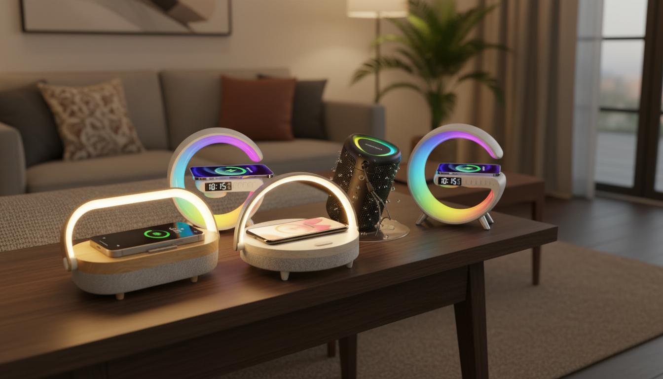 Best Wireless Speaker Lamp - Multifunctional, Wireless Charging, Ideal for Bedside Use